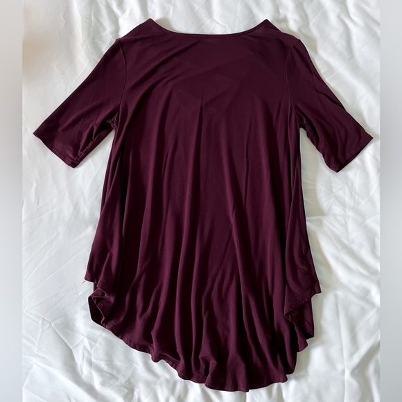 American Eagle Burgundy Short Sleeve Strappy Blouse Size Small - Picture 4 of 10